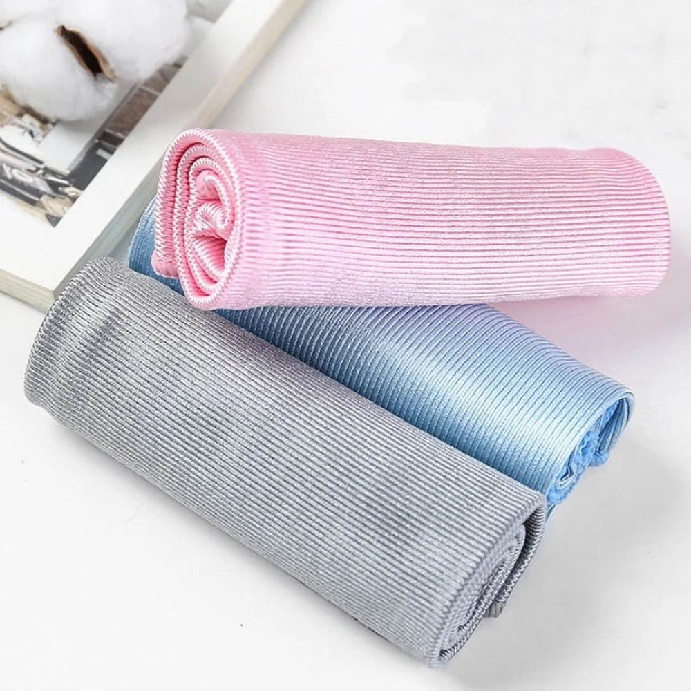 Toalha de limpeza super microfibra para vidro, absorvente de água, sem rastros, pano de prato para janela de carro, ferramentas de toalhetes de cozinha