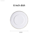1pc Dish And Plates Bone china Dinner Set China Health Tableware White Ceramic Fruit tray  Soup plate Bowl Dish Gift Porcelain