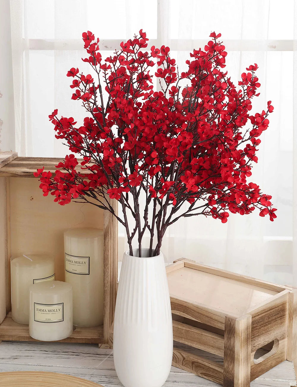 50CM Baby's Breath Artificial Flower Silk Gypsophila Long Branches Home Decor Plants Fake Wedding Party DIY Decoration Ornaments