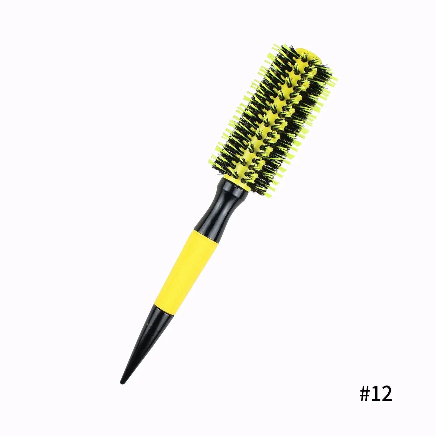 In Stock Yellow Aluminum Tube Bristle Nylon Needle Hair Curling Comb Cross-Border Foreign Trade New Pointed Tail Roller Comb Bra