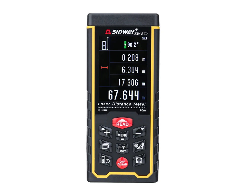 SNDWAY Laser Distance Meter Tape measure Digital Camera Function Laser Range Finder Tape Angle Rangefinder measure Tool