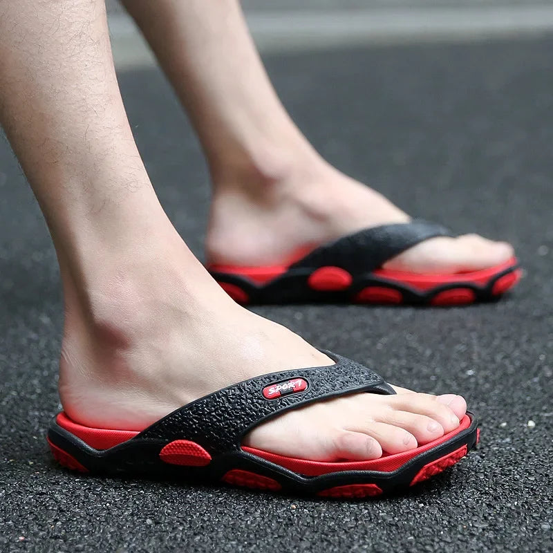 Men's Summer 2025 Trendy Flip-Flops Beachwear Slippers Anti-slip Deodorant Casual Shoes Plastic Slip-On Sandals for Adults