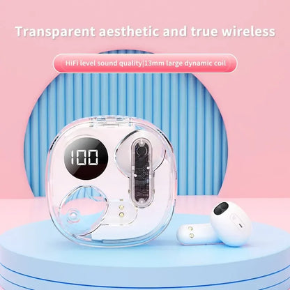 Apro138 True Wireless Bluetooth V5.3+EDR Transparency Headphones with ENC and LED Power Digital Display Stereo Sound Earphones