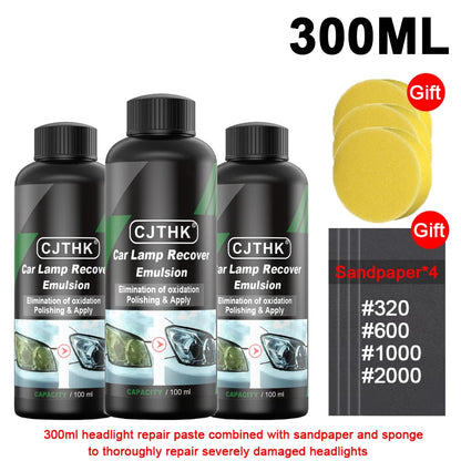 Kits de polimento para restauração de farol de carro, removedor de arranhões, pasta de limpeza para reparo, remoção de oxidação, líquido polonês