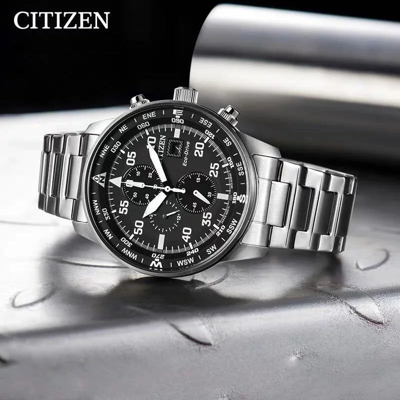 Citizen Fashion Men Stainless Steel Watch Luxury Calendar Quartz Wrist Watch Business Watches for Man Clock Montre Homme