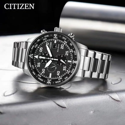 Citizen Fashion Men Stainless Steel Watch Luxury Calendar Quartz Wrist Watch Business Watches for Man Clock Montre Homme