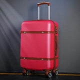 Rolling Luggage Set Women's Fashion Combination Lock Travel Suitcase Set Universal Cosmetic Bag Retro 2-Piece Trolley Luggage Set