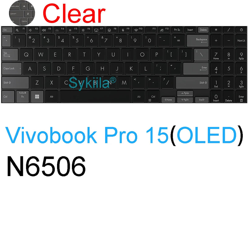 Keyboard Cover for ASUS Vivobook 15 Pro 15X OLED GO S S15 N6506 S5507 S5506 M5506 X1505 M1505 K3504 Silicone Protector Skin Case