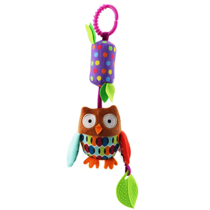 Baby Hanging Rattles Soft Sensory Learning Toy Plush Animals Stroller Infant Car Bed Crib Travel Activity for Babies Toddlers