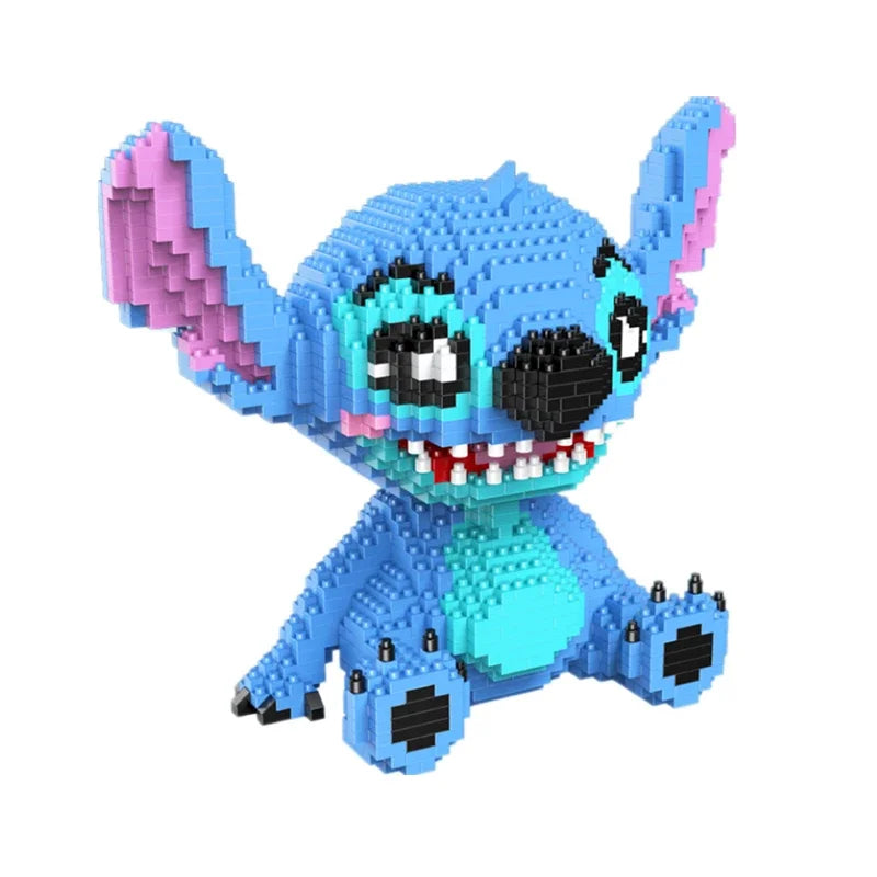 Anime Stitch Building Blocks Angel Scrump Guitar Holding Book Stitch Model Assembled Toys Children's DIY Mini Brick Figure