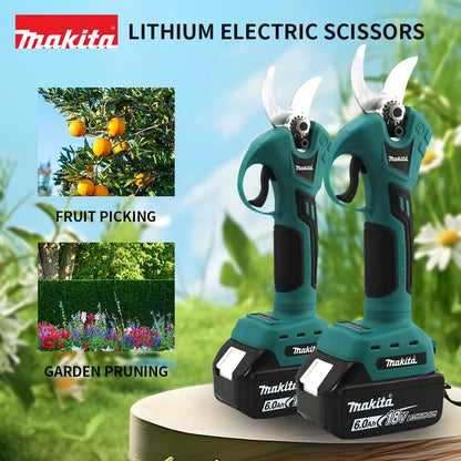Tijeras de podar eléctricas sin escobillas Makita, herramienta de jardinería, tijeras de jardín eléctricas inalámbricas, cortador de ramas para árboles frutales, batería de 18 V
