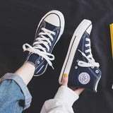 Sapatos de lona alta para homens e mulheres, estilo casal, versão coreana nova para estudantes, sapatos masculinos da moda, confortáveis sapatos Ins Board