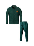 Men's Textured 2 Piece Outfits Lapel Collar Button Down Shirt Jacket & Drawstring Pants Set Casual Streetwear Tracksuit