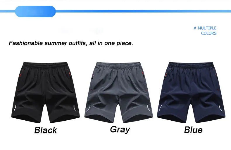 Summer Running Sports Shorts Men Breathable Beach Shorts Ice Silk Comfortable Elastic Waist Fitness Basketball Short Sportswear