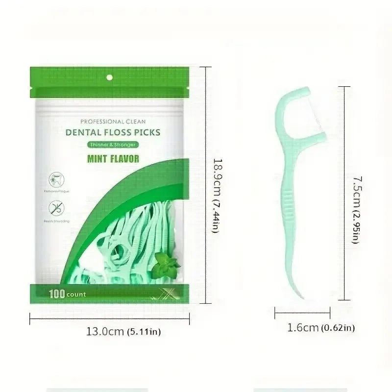 100 palillos de dientes con sabor a menta, hilo dental suave para limpieza dental, higiene bucal, decoración de mesa y accesorios.