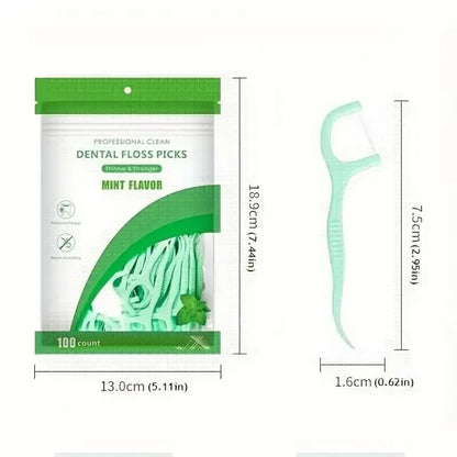 100 palillos de dientes con sabor a menta, hilo dental suave para limpieza dental, higiene bucal, decoración de mesa y accesorios.
