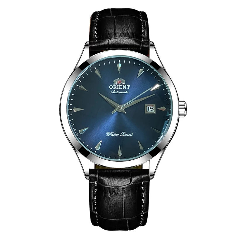 Orient Automatic Men's Watch, Black Dial Stainless Steel Band, Water Resistant Classic Business Wristwatch with Date Display