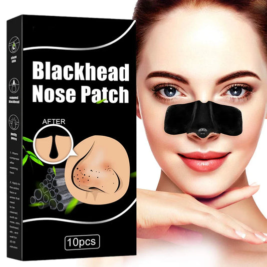 10 tiras nasales unisex para eliminar puntos negros, mascarilla para el cuidado de la piel, parches para limpiar los poros y eliminar puntos negros.