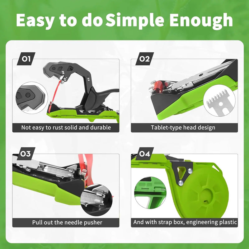 Plant Tying Machine Plant Branch Hand Tying Binding Machine with Garden Vine Tying Tape Vineyard Tool Plant Tape Gun Garden Tool