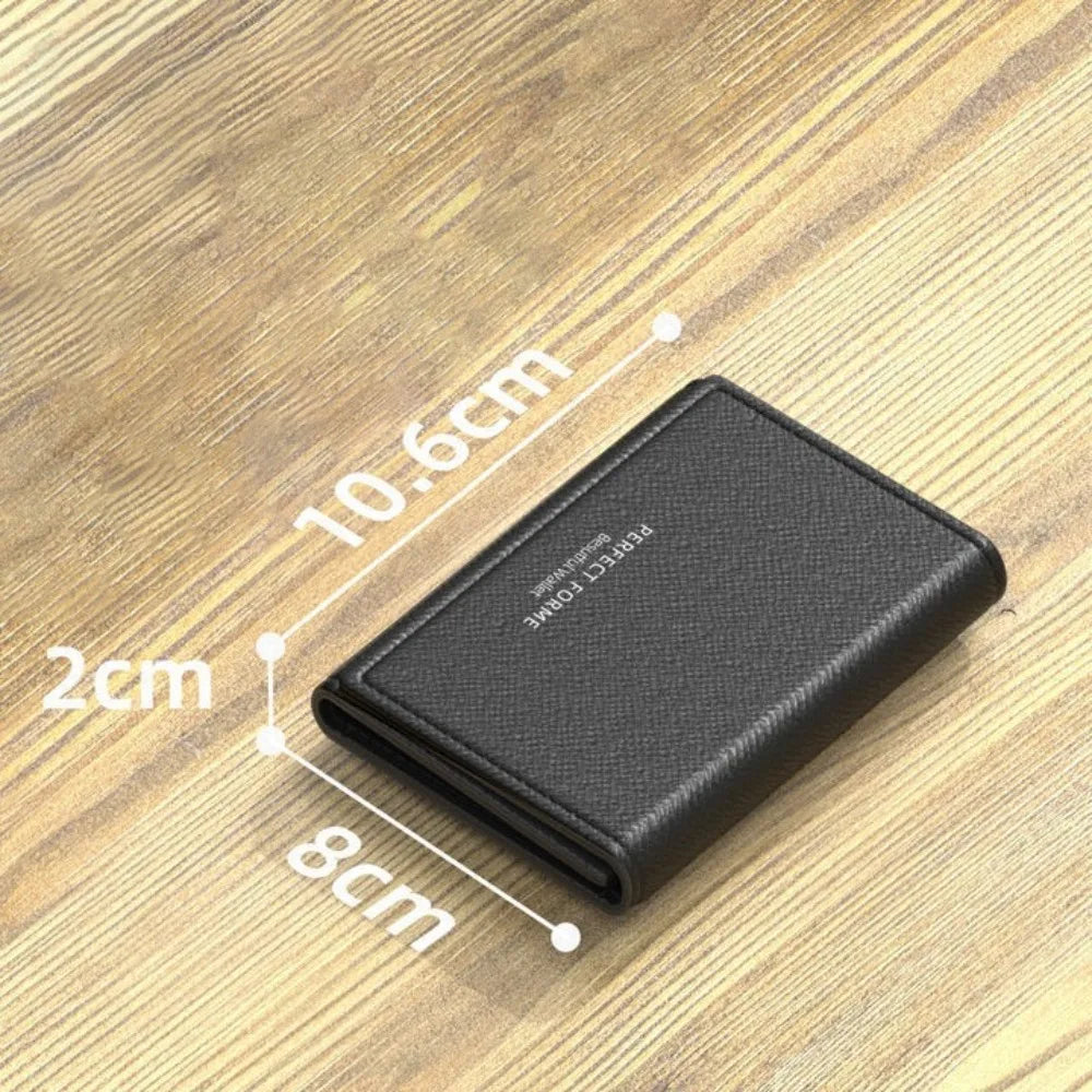 Fashion Leather Men Card Wallets Large Capacity Solid Color Male Purse Multi-card Multifunctional Photo Holder Women