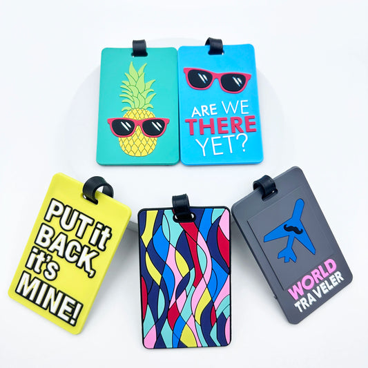 1PCS  Luggage Tags Travel Accessories Silicone Suitcase Tags Fashion Style Silicon Portable Travel Label ID Address Holder