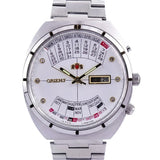 Relógio masculino automático vintage com calendário perpetuo em aço inoxidável