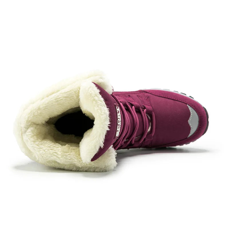 Winter Women Boots High Quality Warm Snow Boots Lace-up Comfortable Ankle Boots Outdoor Waterproof Hiking Boots 2024
