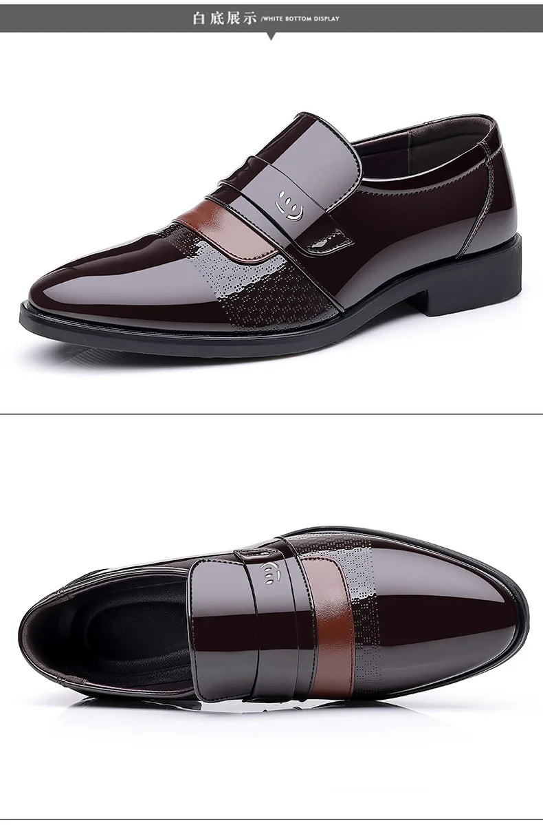 Luxury Men's Leather Shoes Retro Carved Lace-up Brogue Oxford Wedding Men Dress Shoes Male Formal Business Gentleman Office Shoes