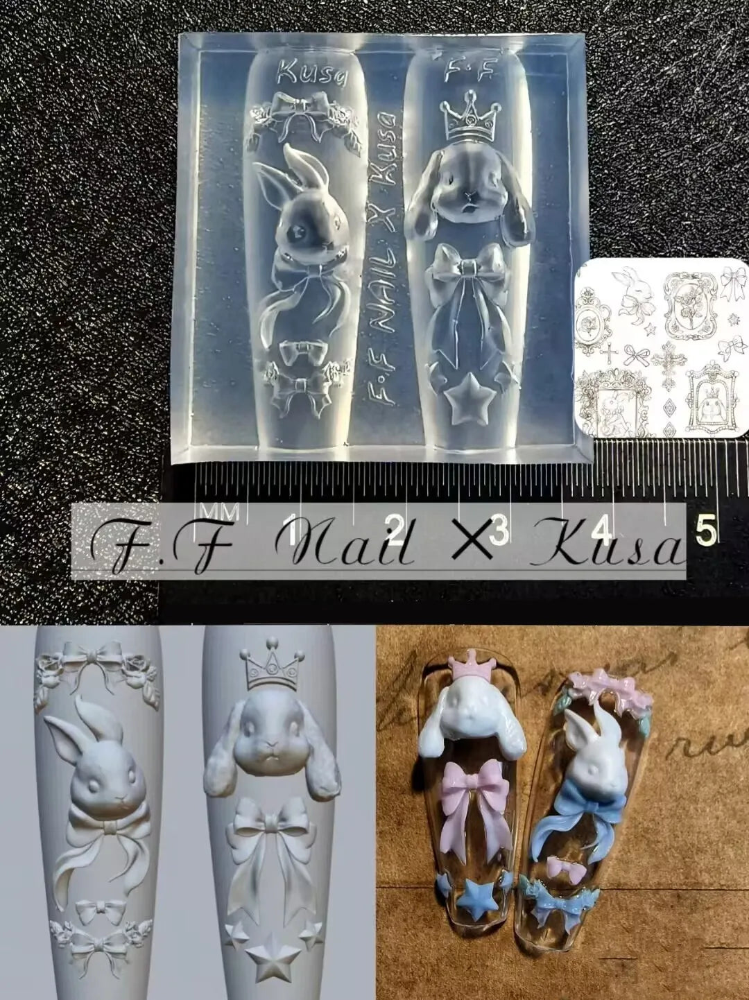 1pc  Snake Flamingo Jellyfish Dragon Dtream 3D Acrylic Mold  Nail Art DIY  Silicone  Nail Art Templates Nails Mold