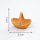 1pc Mini Simulated Rattan Basket Model DIY Creative Dollhouse Dessert Shop Food Vegetable Ornaments Craft Kitchen Decoration
