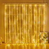 Cortina de luces LED para dormitorio, guirnalda navideña, guirnalda de luces, decoración para bodas, hogar, iluminación, USB, 3 x 3/3 x 2/3 x 1, 1 unidad 