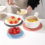 Silicone Round Teacup Mat Table Insulation Mat Dish Non-slip Placemat High Temperature Light Luxury Anti-scalding Casserole Mat
