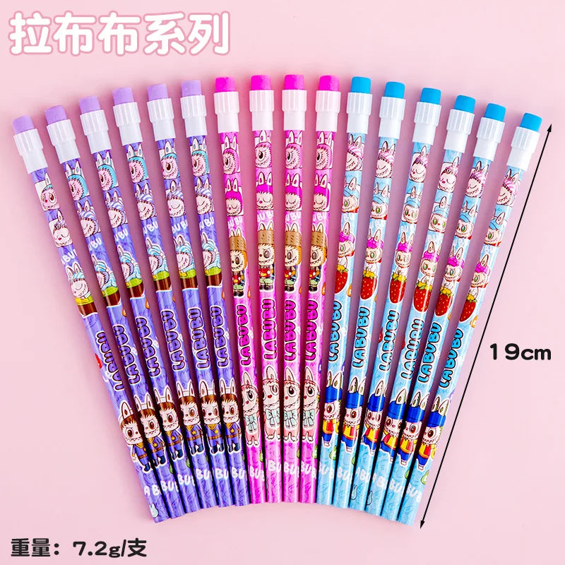 10Pcs/Lot Cute Cartoon HB Pencil With Big Eraser Kawaii Capybara Pony Pencils Student Kids Writing Pen School Stationery Gifts
