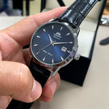 Orient Automatic Men's Watch, Black Dial Stainless Steel Band, Water Resistant Classic Business Wristwatch with Date Display