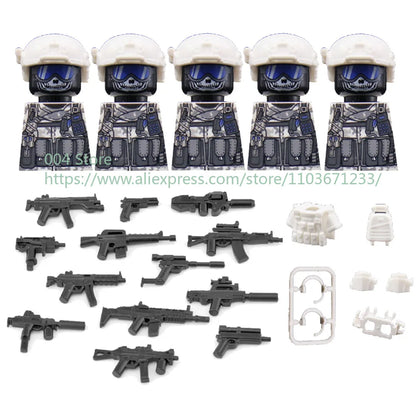 Military Special Forces Action Figure Building Blocks Ghillie Suit Weapons Sniper SWAT Ghost KSK Police Bandit Boy Toy Gift F029