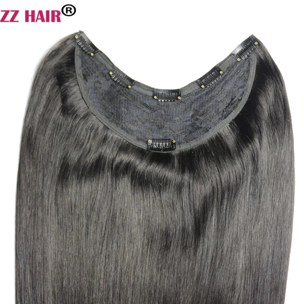 ZZHAIR 100% Brazilian Human Remy Hair Extensions 120g-200g 16"-26" U Piece Wig Clip-in Natural Straight