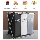 1-3Grids Laundry Basket Foldable Dirty Clothes Organizer Bathroom Waterproof Storage Basket Large Laundry Hamper Two Size New
