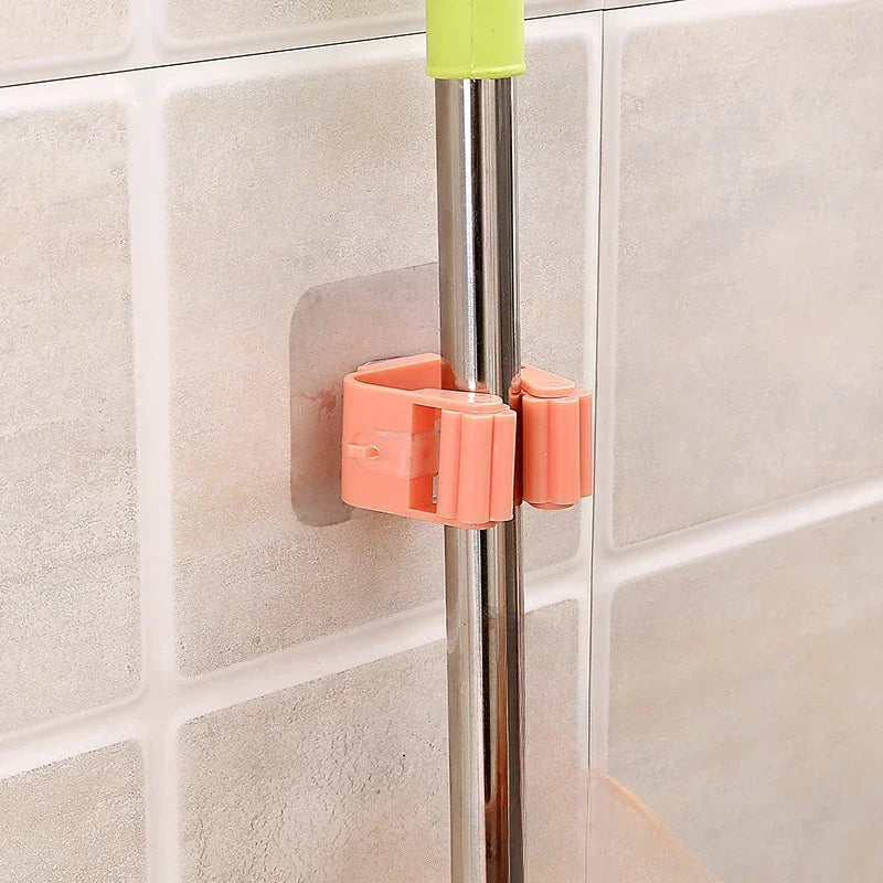 Estante para fregona, accesorios de baño, estante organizador montado en la pared, gancho, soporte para escoba, colgador detrás de puertas/en las paredes, herramienta de almacenamiento de cocina