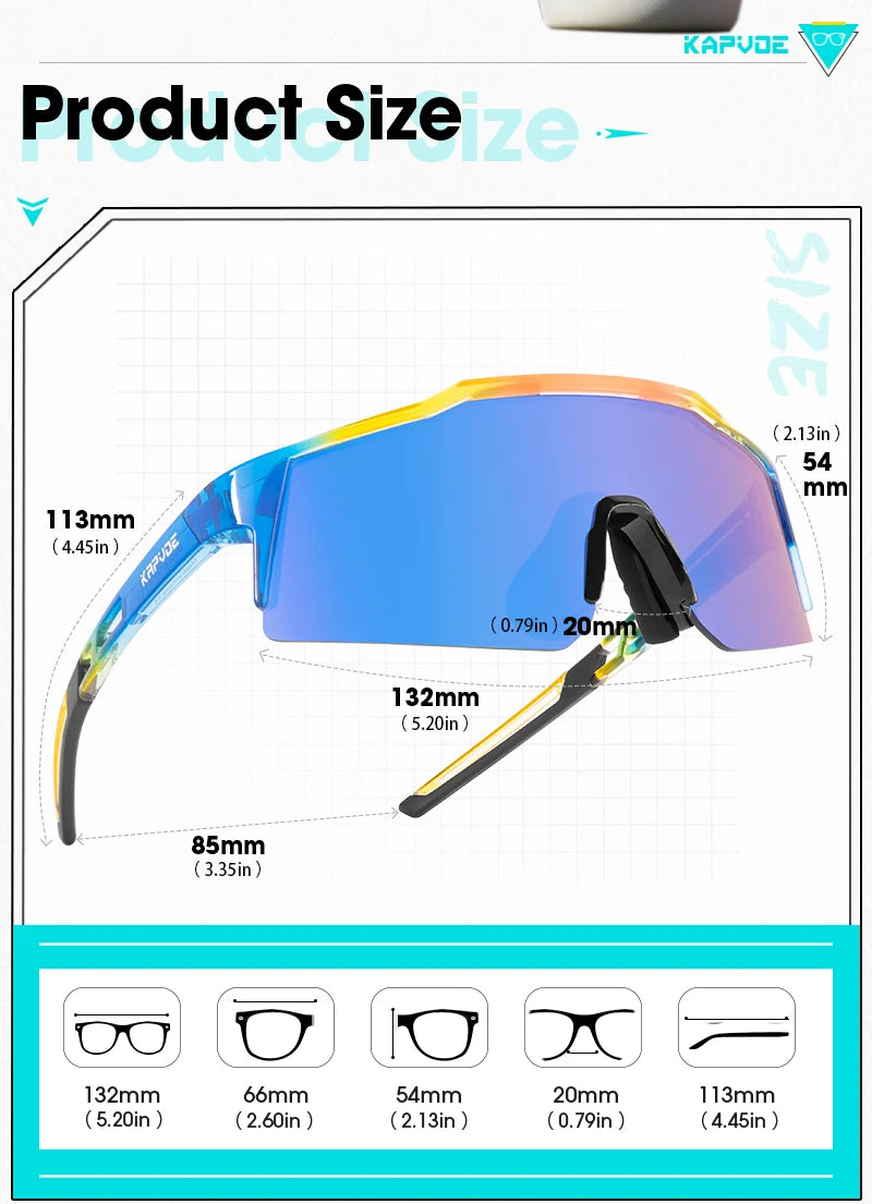 Kapvoe Photochromic Teenager Kids Cycling Sunglasses Sport Bicycle Glasses UV400 Child Goggle Outdoor Boys Girls Running Eyewear