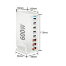 NEW 600W Gan Fast Charge 3.0 USB Type C Fast Charger Mobile 8-port 5C3A PD Charger  Convenient To Carry Tablet Charger
