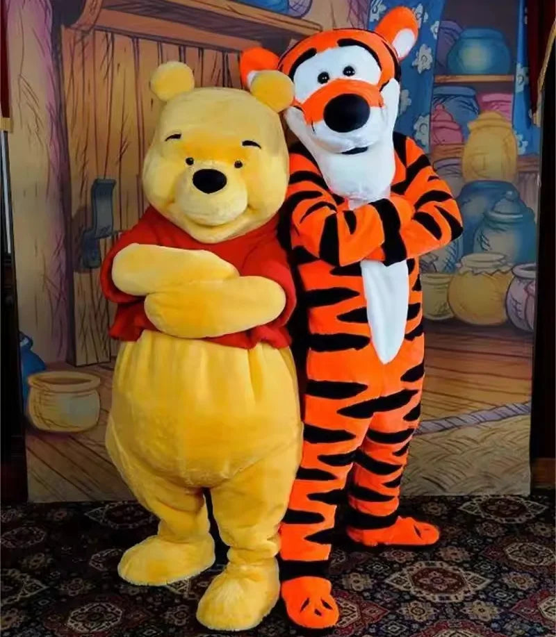 Disney Pooh Bear and Tigger Mascot Costumes Cartoon Characters Adult Cosplay Carnival Event Party Advertising Show Clothes Gifts