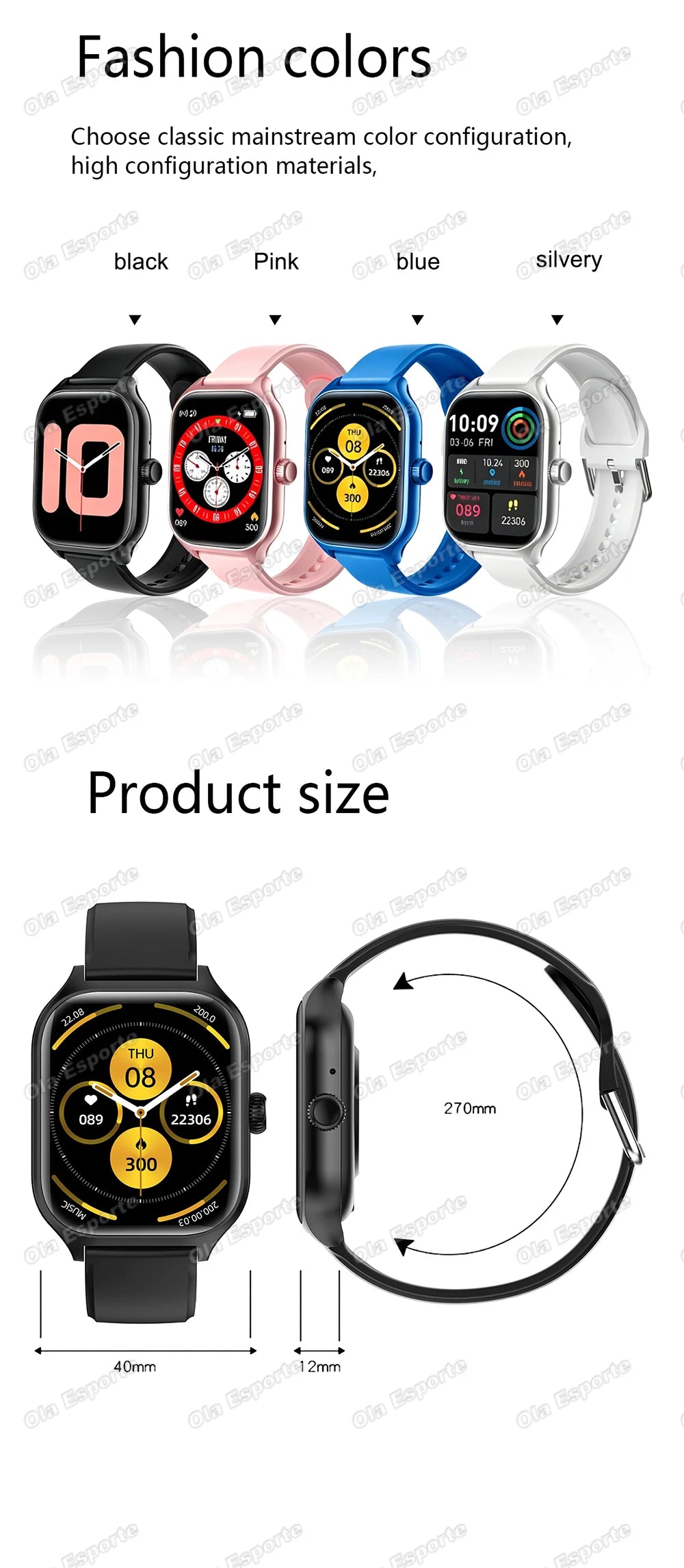 New Smart Watch Bluetooth Call Camera Control Multiple Sports Modes Watches Heart Rate Blood Oxygen Sleep Monitoring Smartwatch