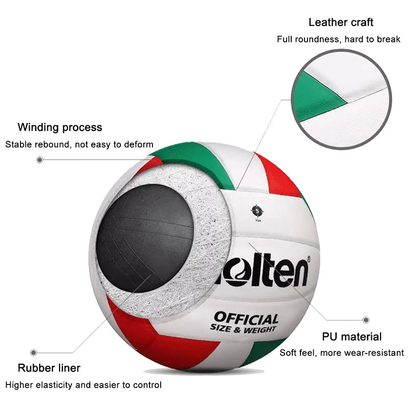 Molten Volleyball Balls Standard Size 5 Soft Touch PU High Quality Indoor Outdoor Sports Competition Training Match Voleibol