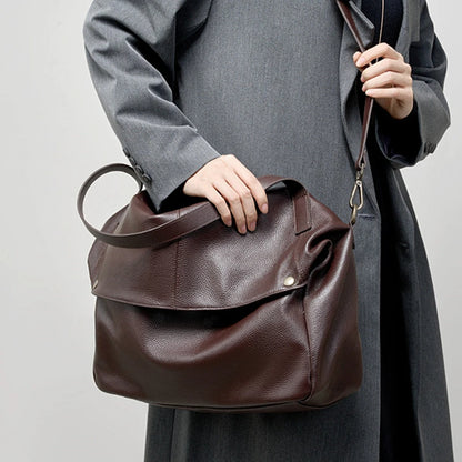 Bolsos de hombro grandes Toptrends 100% piel auténtica de vaca para mujer, bolsos cruzados de diseñador de lujo para oficina (2025)