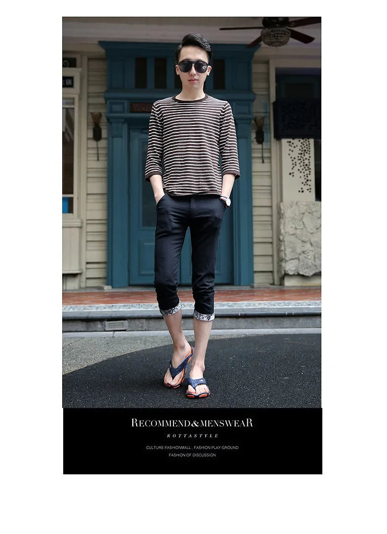 Men's Summer 2025 Trendy Flip Flops Beachwear Slippers Anti-slip Deodorant Casual Shoes Plastic Slip-On Sandals for Adults