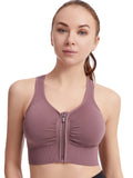 Women Zip Sports Bra Tank Plus Size Shockproof Gather Brassiere Female Yoga Running Fitness Bralette Women's Lingerie Underwear