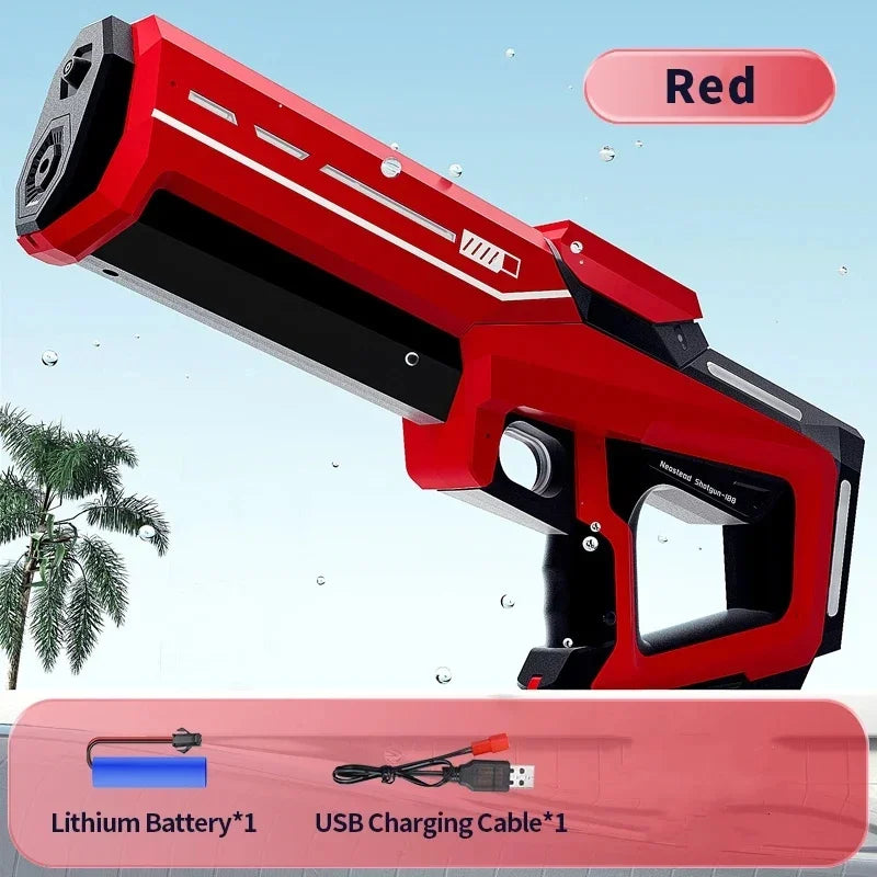Pistola de agua eléctrica automática con absorción de agua, entretenimiento en piscinas de playa al aire libre, pistola de agua para adultos y niños