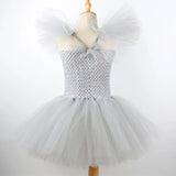 Fantasia Infantil de Palhaço Pennywise Assustador para Meninas – Vestido de Tule com Babados e Sem Mangas, Inclui Acessórios Completos – Ideal para Festas de Aniversário, Bailes de Máscaras e Halloween