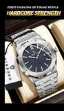BINBOND Sturdy Stainless Steel Strap Quartz Wristwatches for Men Luxury Luminous Waterproof Auto Date Accurate Men's Watch Reloj