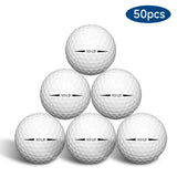 Caiton 50pcs 2-Layer Golf Balls - 332 Dimple, Max Distance, Spin Control, Durable, Precision - For Golf Training & Play